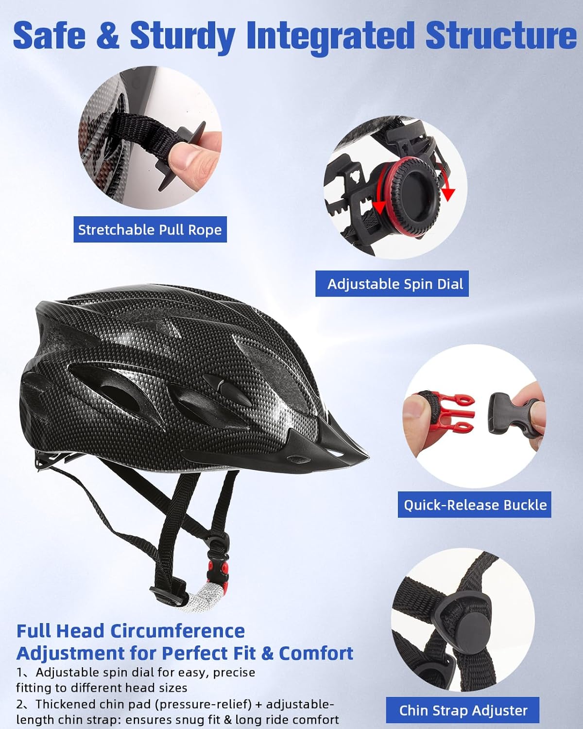 Ultra-Lightweight Cycling Helmet with Detachable Visor