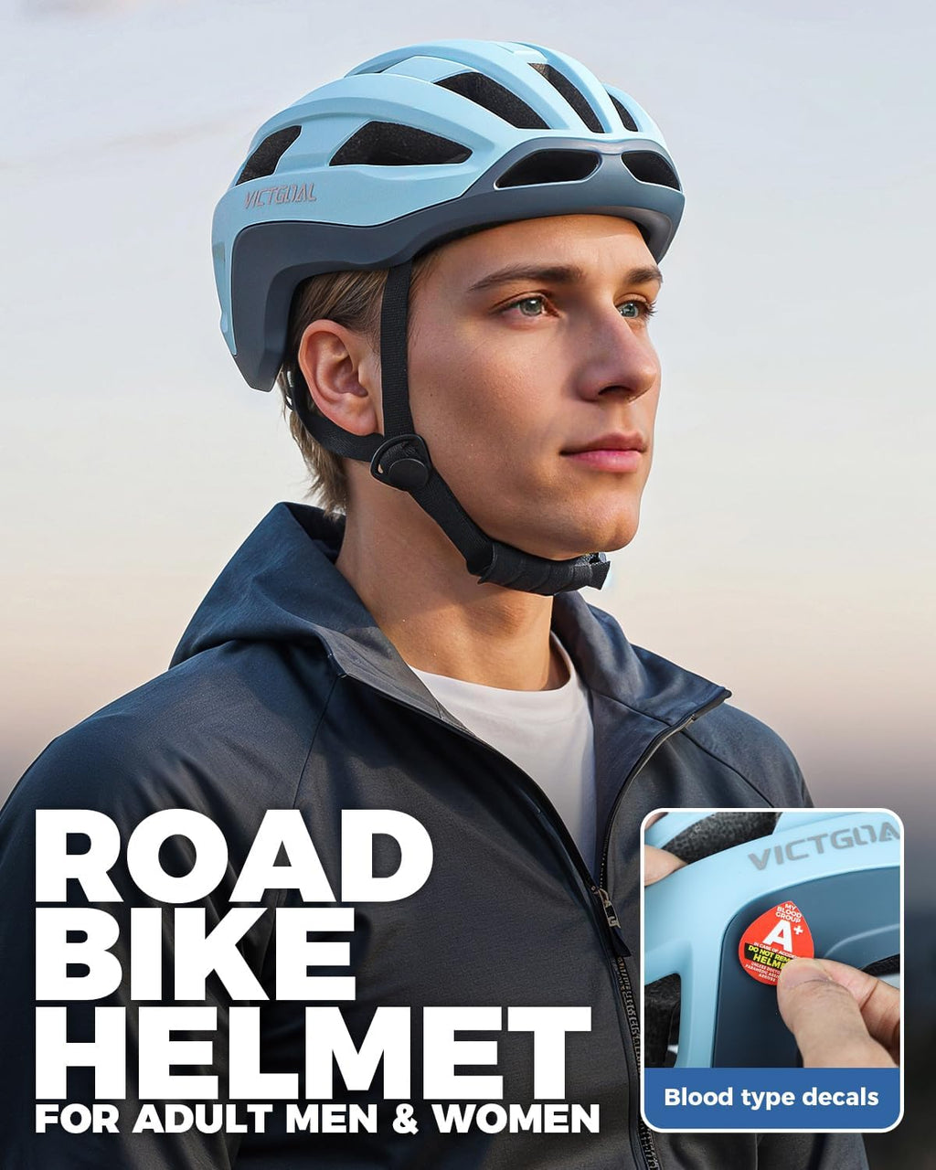 Aerodynamic Cycling Helmet with USB LED Light &amp; Magnetic Goggles